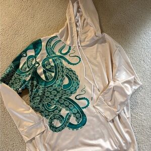 Octopus Sweatshirt Marine Life Summer Sweatshirt XXL lightweight new